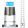 SECURY-T - Echelle télescopique aluminium 13 marches H 5,2 m avec barre stabilisatrice - vignette