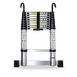 SECURY-T - Echelle télescopique aluminium 9 marches H 2,6M avec crochets démontables et barre stabilisatrice - vignette