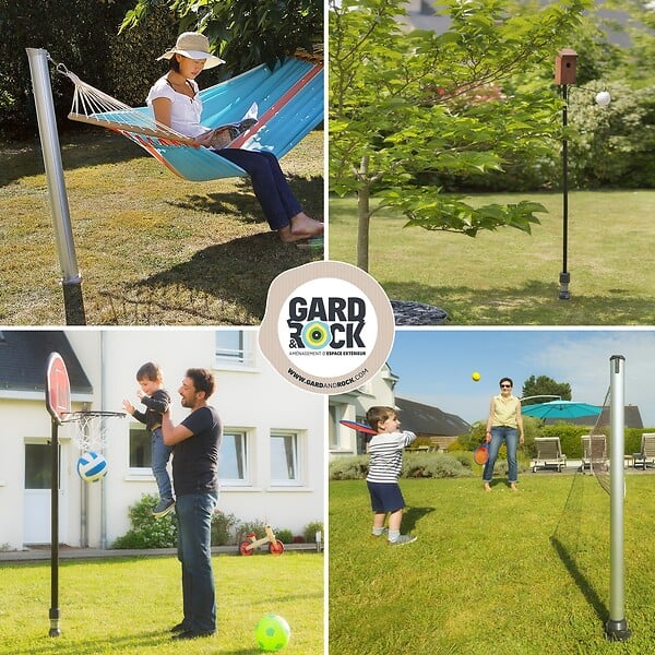 GARD&ROCK - Base d'ancrage Gard&Rock - Gris - H.13xL.10.8xP.10.8cm - large
