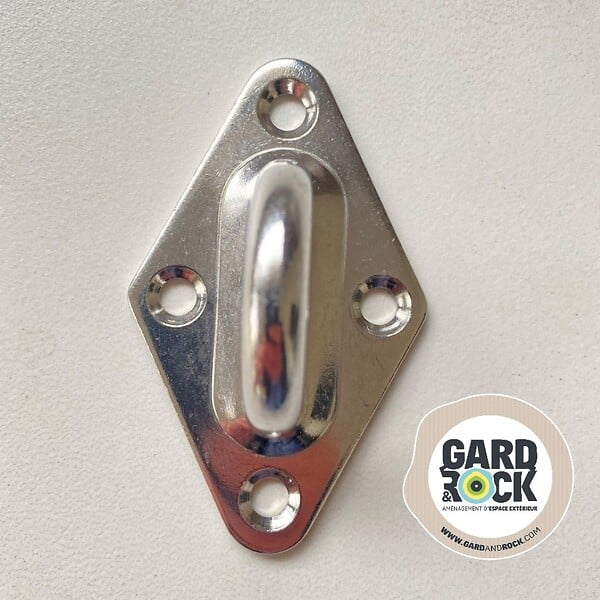 GARD&ROCK - Pontet inox Ø8 fixation voile d'ombrage - Inox - Diam.8mm - large