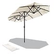 VOUNOT - Parasol Jardin Double Aluminium 150 x 300 cm beige - vignette