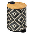 5 FIVE SIMPLY SMART - Poubelle en métal et bambou 3 L déco Canvas Noir et Beige - vignette