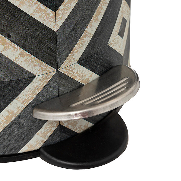 5 FIVE SIMPLY SMART - Poubelle en métal et bambou 3 L déco Canvas Noir et Beige - large