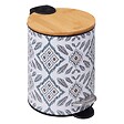 5 FIVE SIMPLY SMART - Poubelle en métal et bambou 3 L Blanc et gris déco Hapache - vignette
