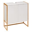 5 FIVE SIMPLY SMART - Meuble sous lavabo en Bambou et Bois Blanc 2 Portes H 80 cm - vignette