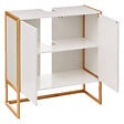 5 FIVE SIMPLY SMART - Meuble sous lavabo en Bambou et Bois Blanc 2 Portes H 80 cm - vignette