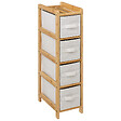 5 FIVE SIMPLY SMART - Meuble Étagère en Bambou avec 4 paniers H 78.5 cm - vignette