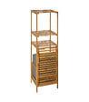 5 FIVE SIMPLY SMART - Meuble Étagère colonne avec panier à linge en Bambou H 118 cm - vignette