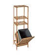 5 FIVE SIMPLY SMART - Meuble Étagère colonne avec panier à linge en Bambou H 118 cm - vignette