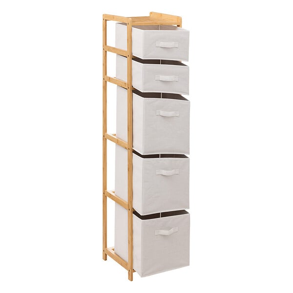 5 FIVE SIMPLY SMART - Meuble Étagère en Bambou avec 5 paniers H 144.3 cm - large