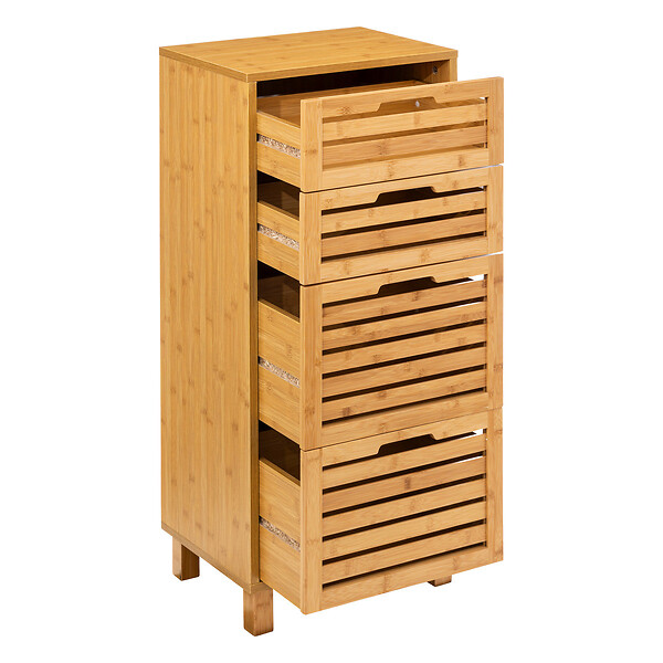 5 FIVE SIMPLY SMART - Meuble de rangement en Bambou 4 Tiroirs H 97.5 cm - large
