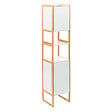 5 FIVE SIMPLY SMART - Meuble de rangement Colonne en Bambou et Bois Blanc 2 Portes H 170 cm - vignette