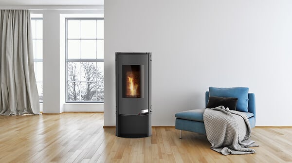 REDPOD - Poêle à bois acier Lotus noir 7,3kW - large