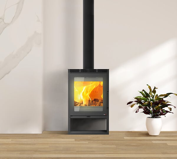 REDPOD - Poêle à bois acier Nilo noir - 8,1kW - large