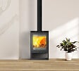 REDPOD - Poêle à bois acier Nilo noir - 8,1kW - vignette