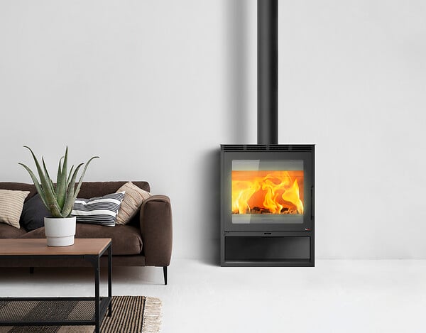 REDPOD - Poêle à bois acier TIBRE noir mat 9,4kW - large