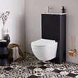 GODART - Pack WC suspendu avec lave-mains intégré + Cuvette gain de place sans bride corolla - vignette