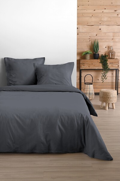 STOF - Drap housse coton 140x190+30cm ardoise - large