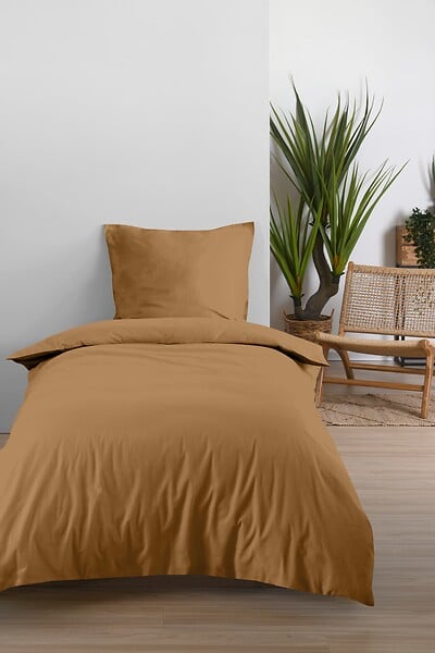 STOF - Drap housse coton Eden - Curry - 90x190cm - large