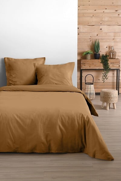 STOF - Drap housse coton Eden 160x200cm - Curry - large