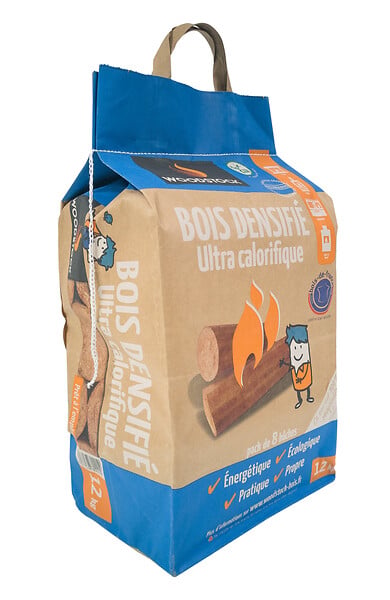 WOODSTOCK - Bûches densifiées bois - 12kg - 100% naturelles - large