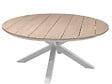 HESPERIDE - Table de jardin ronde alu/acacia Oriengo Blanc - 8 places - Hespéride - vignette