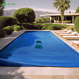 VOUNOT - Bache piscine rectangulaire double couche en Polyethylene 160 gr/m2 avec filet ecoulement 4x9m Bleue - vignette