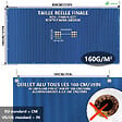 VOUNOT - Bache piscine rectangulaire double couche en Polyethylene 160 gr/m2 avec filet ecoulement 4x8m Bleue - vignette