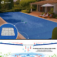 VOUNOT - Bache piscine rectangulaire double couche en Polyethylene 160 gr/m2 avec filet ecoulement 5x10m Bleue - vignette
