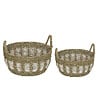 ATMOSPHERA - Lot de 2 Grands Paniers de rangement Bicolore D 50 et D 40 cm - vignette