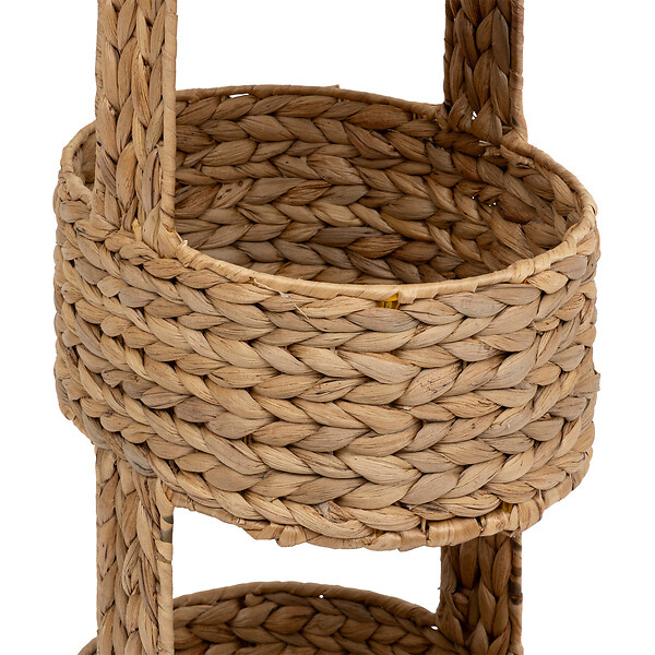 ATMOSPHERA - Panier étagère 3 compartiments en Métal et Jacinthe tressée  H 90 cm - large