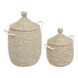 ATMOSPHERA - Lot de 2 Paniers de rangement avec couvercle D 39 et D 30 cm - vignette
