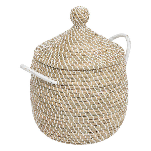ATMOSPHERA - Lot de 2 Paniers de rangement avec couvercle D 39 et D 30 cm - large