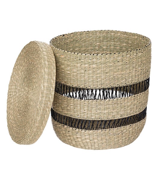 ATMOSPHERA - Lot de 2 Paniers de rangement avec couvercle D 38 et D 33 cm - large