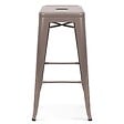 OVIALA - Tabouret de bar en métal mat taupe - Indus - vignette