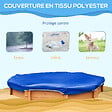 OUTSUNNY - Bac à sable bois octogonal dim. 139,5L x 139,5l x 21,5H cm - 4 bancs - bâche de couverture, non tissé de sol inclus - bois sapin pré-huilé - vignette