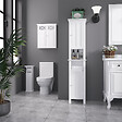 KLEANKIN - Meuble WC armoire toilette - porte, support papier - dim. 21L x 17l x 66H cm - blanc - vignette