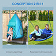 OUTSUNNY - Balançoire nid d'oiseau ronde balançoire panier Ø 1,1 x 1,5H m - tente amovible incluse - accessoires inclus bleu - vignette