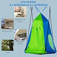 OUTSUNNY - Balançoire nid d'oiseau ronde balançoire panier Ø 1 x 1,8H m - tente amovible incluse - 4 anneaux inclus métal époxy Oxford haute densité bleu vert - vignette