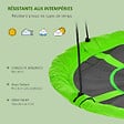 OUTSUNNY - Balançoire nid d'oiseau ronde balançoire panier Ø 110 cm 4 anneaux inclus métal époxy Oxford haute densité vert - vignette