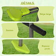 OUTSUNNY - Balançoire agrès face à face enfant 3 à 6 ans - selles larges, guidon, repose-pied - gris vert - vignette