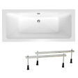 SIKO - 180 x 80 cm Nora Plus baignoire rectangulaire avec pieds, Acrylique, Gauche et Droite, Blanc (NO1800PLUS-SET) - vignette