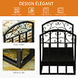 OUTSUNNY - Outsunny Range-bûches rack à  bûches style fer forgé dim. 60,5L x 36l x 46,5H cm métal noir - vignette