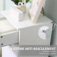 KLEANKIN - Meuble bas de salle de bain placard porte avec étagère tiroir coulissant panneaux particules blanc - vignette
