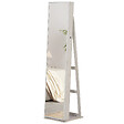HOMCOM - HOMCOM Armoire à bijoux avec miroir sur pied multi-rangements éclairage LED blanc dim. 38L x 38l x H157 cm - vignette