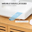 KLEANKIN - Meuble sous-vasque 2 portes à lattes - dim. 66L x 29l x 61,5H cm - bois de bambou verni - vignette