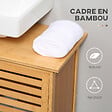 KLEANKIN - Meuble sous-vasque 2 portes à lattes - dim. 66L x 29l x 61,5H cm - bois de bambou verni - vignette
