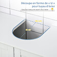 KLEANKIN - Meuble vasque - meuble sous-vasque - 2 portes rainurées avec étagère réglable - poignées métal chromé - dim. 60L x 30l x 60H cm - blanc - vignette