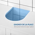 KLEANKIN - Meuble vasque - meuble sous-vasque - 2 portes rainurées avec étagère réglable - poignées alliage aluminium - dim. 60L x 30l x 60H cm - MDF blanc - vignette