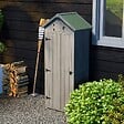 OUTSUNNY - Armoire abri de jardin remise pour outils 3 étagères 2 portes loquets toit pente bitumé 77L x 54l x 179H cm sapin traité gris - vignette